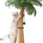 40-Inch Curved Design Cat Scratching Tree with 3 Interactive Balls and Natural Sisal Rope for Indoor Cats, Style A