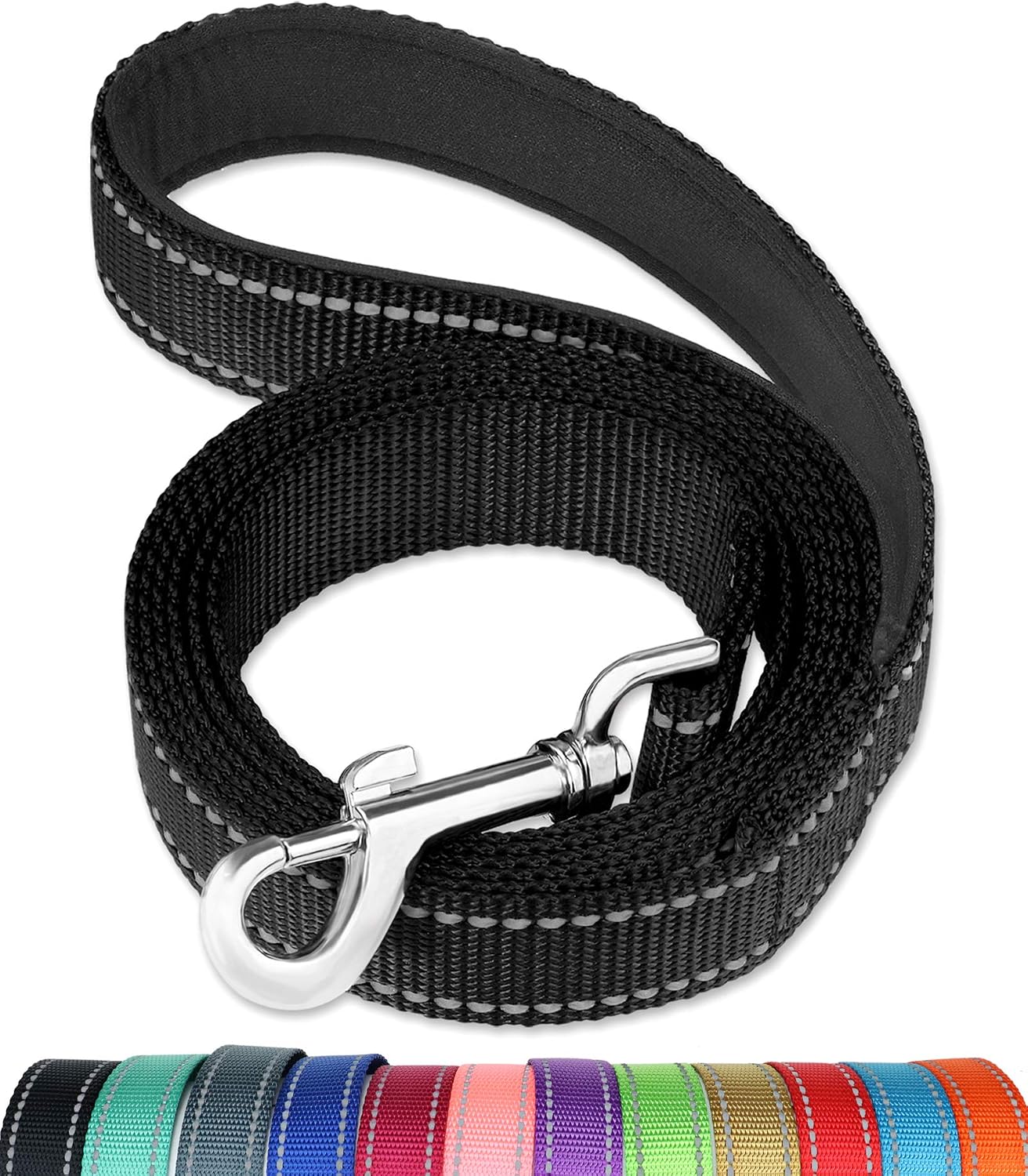 Thickened Shock-Absorbing Reflective Dog Leash with Soft Padded Handle