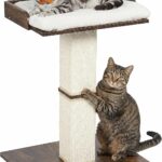 33-Inch High Cat Scratching Post Tree for Full-Body Stretching and Furniture Protection, Gray